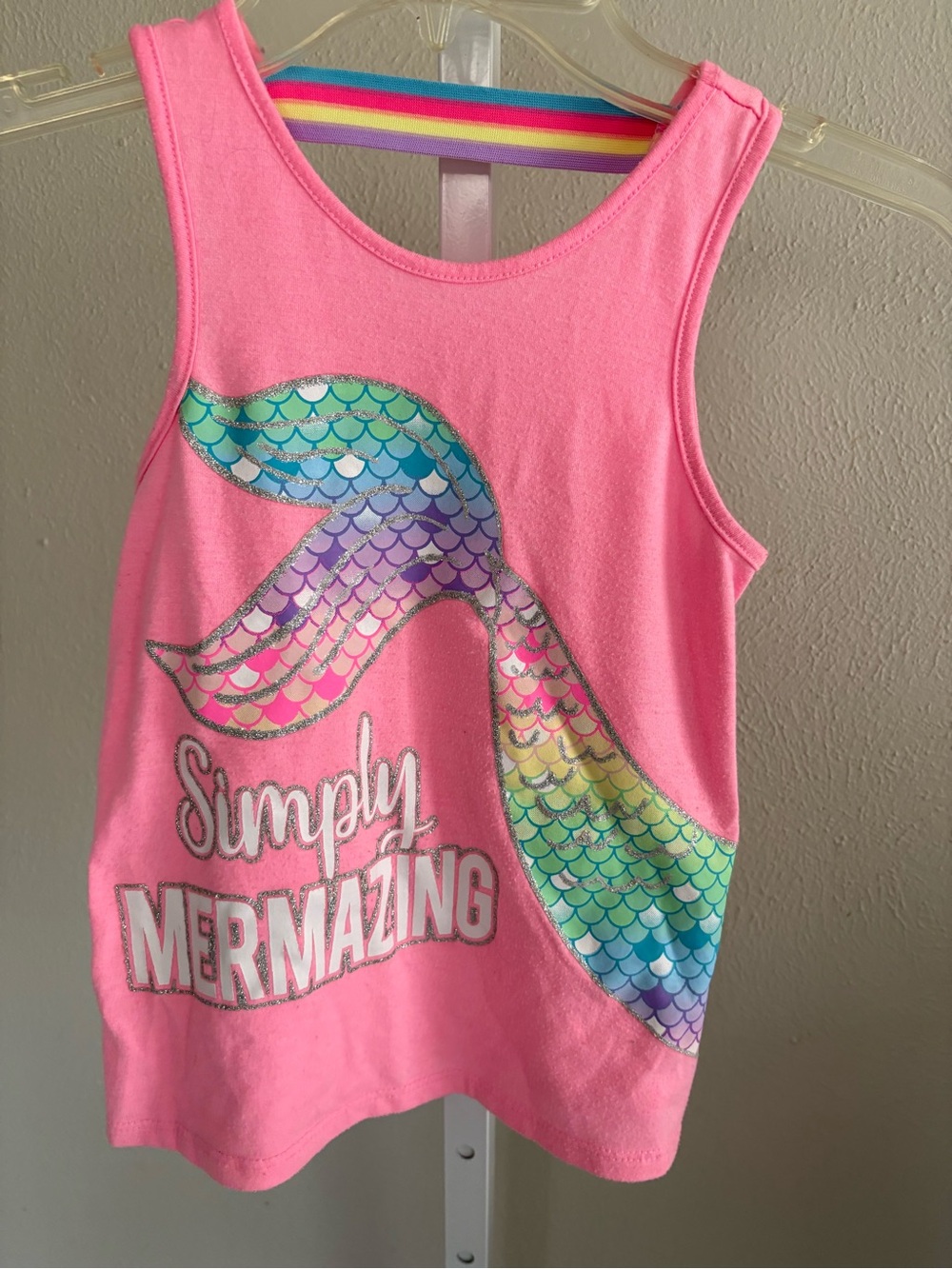 Childs Size 4-5 Pink Mermaid Tail Graphic Tank Top